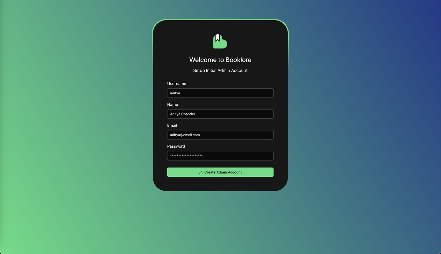 Admin User Setup