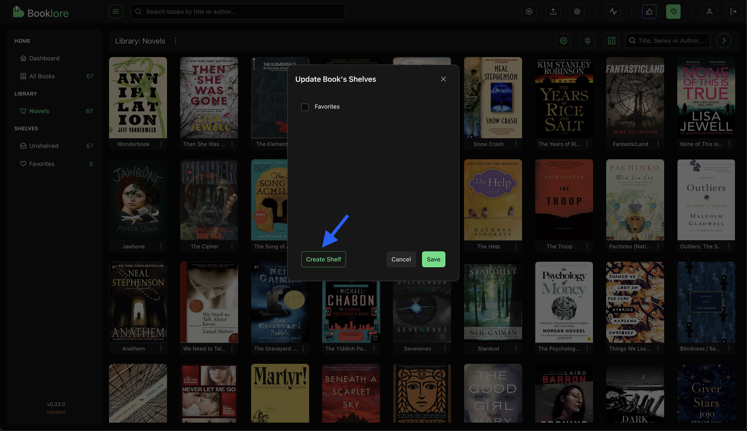 Assign Shelf Dialog